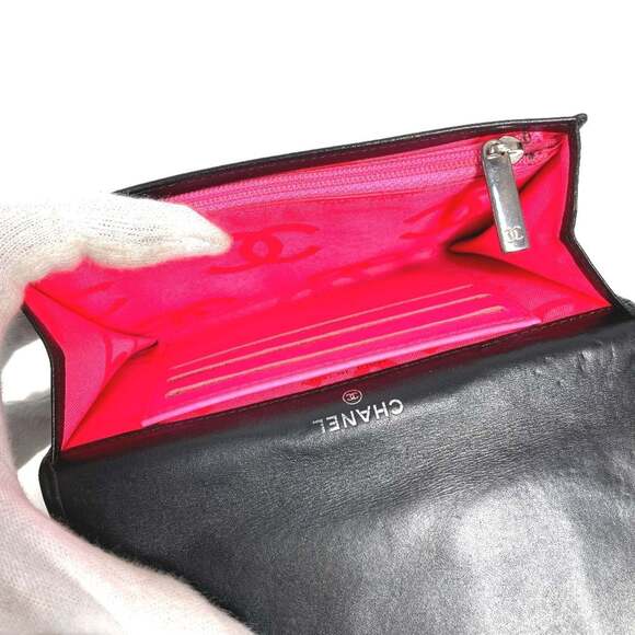 CHANEL Cambon CC Coco Mark Bifold Logo Compact Wallet with Flap, Leather, Wom... - Picture 9 of 16